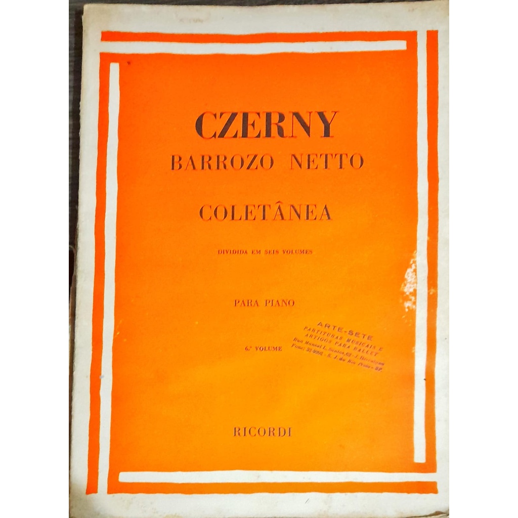 Partitura Coletânea para Piano - Czerny Barrozo Netto Vol. 6