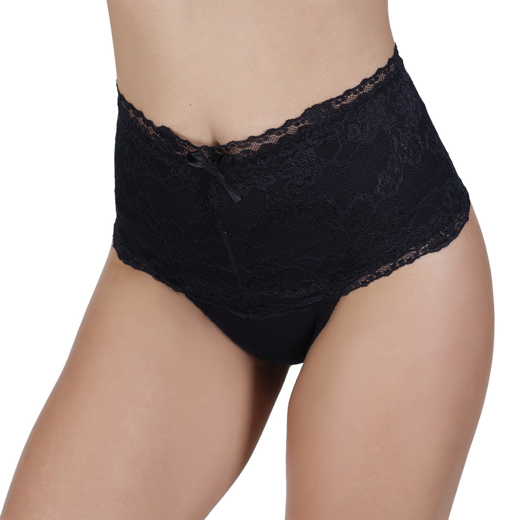 Calcinha Cinta lingerie em Algodão com Renda Cintura Alta Lingerie Feminina Conforto Estilo