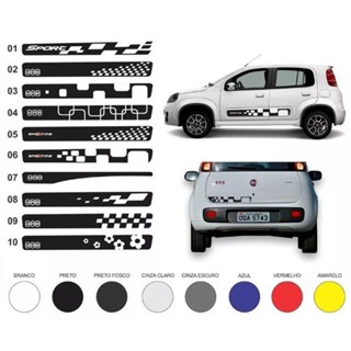 Adesivos Faixas Laterais Traseira Novo Uno Sporting Vivace em Oferta na Shopee