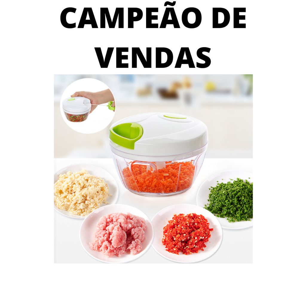 Processador De Alimentos Manual Cordinha Triturador Alho