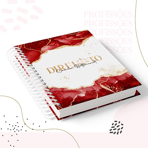 Caderno Direito - Tamanho A5, Colegial e Universitário - Capa Personalizada com o nome em Oferta na Shopee