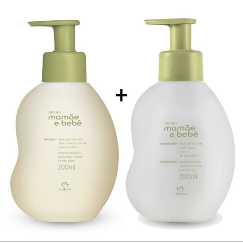 Shampoo e Condicionador  kit Mamãe e Bebê Natura 200ml