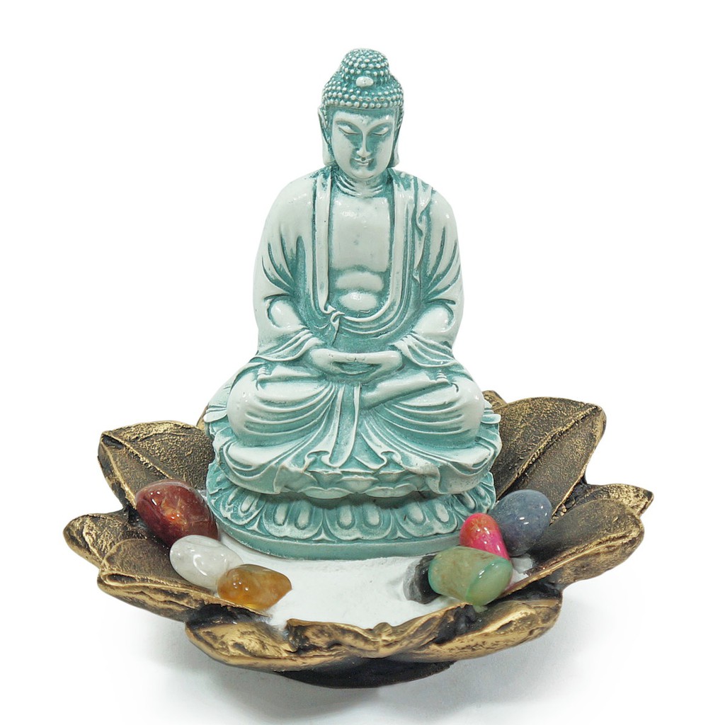 Buda Hindu Jardim Zen Flor Lótus Zen Chakras Pedras da Sorte