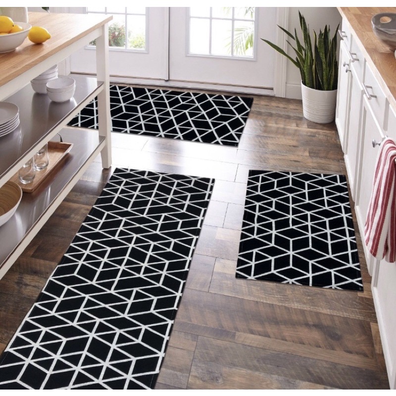 kit Tapete 3 Peças Antiderrapante 2 metro + 2 Capacho