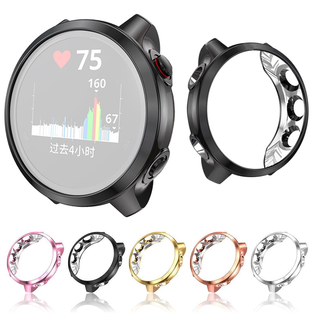 Capa Protetora Macia Para Garmin Forerunner 245 Caso De Smartwatch Relógio Inteligente Banhado TPU Escudo Pára-Choques C