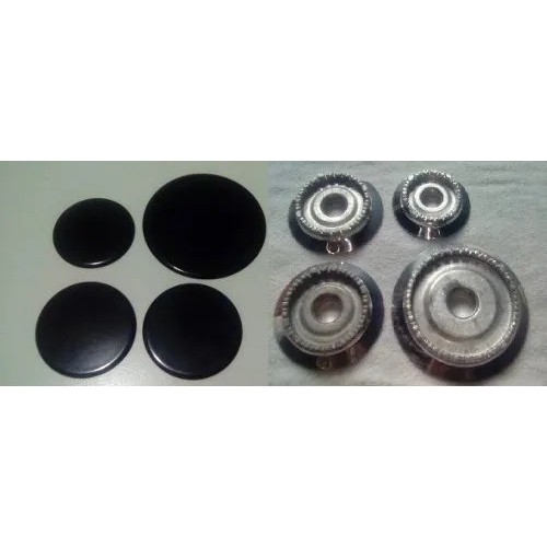 Kit 4 Queimadores + 4 Bacias 1p + 2m + 1g Fogão Ge Classica