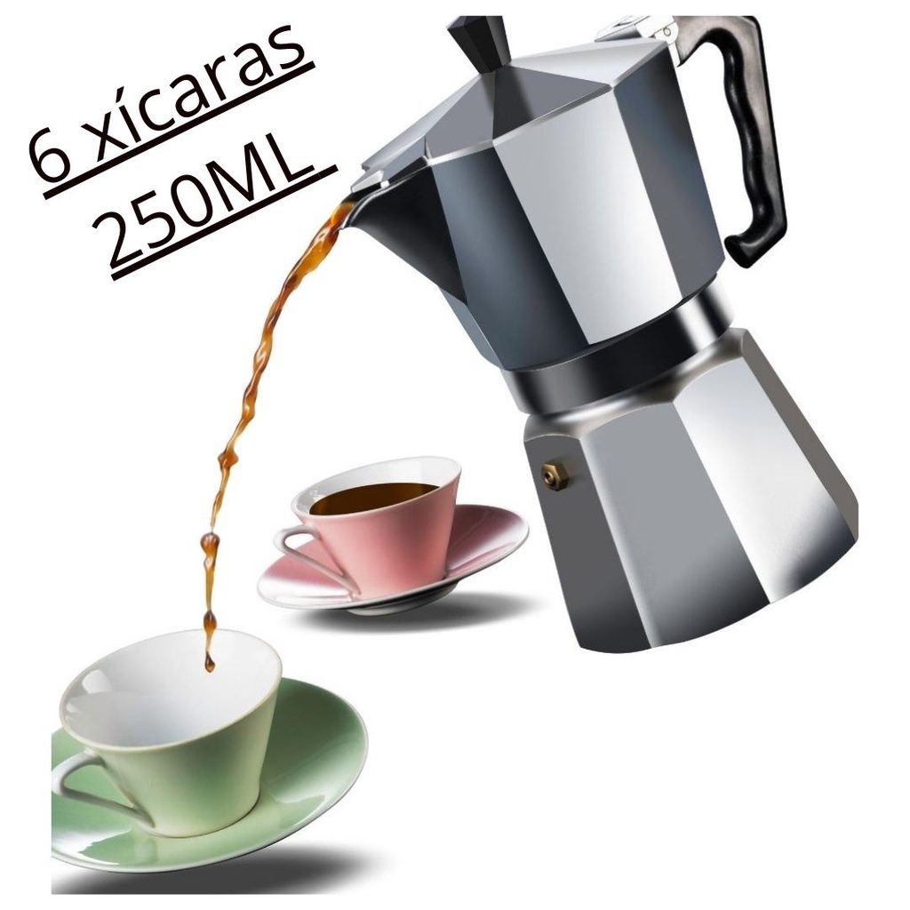 Cafeteira Italiana Moka 6 X caras Em Alum nio 250ml Caf Expresso 