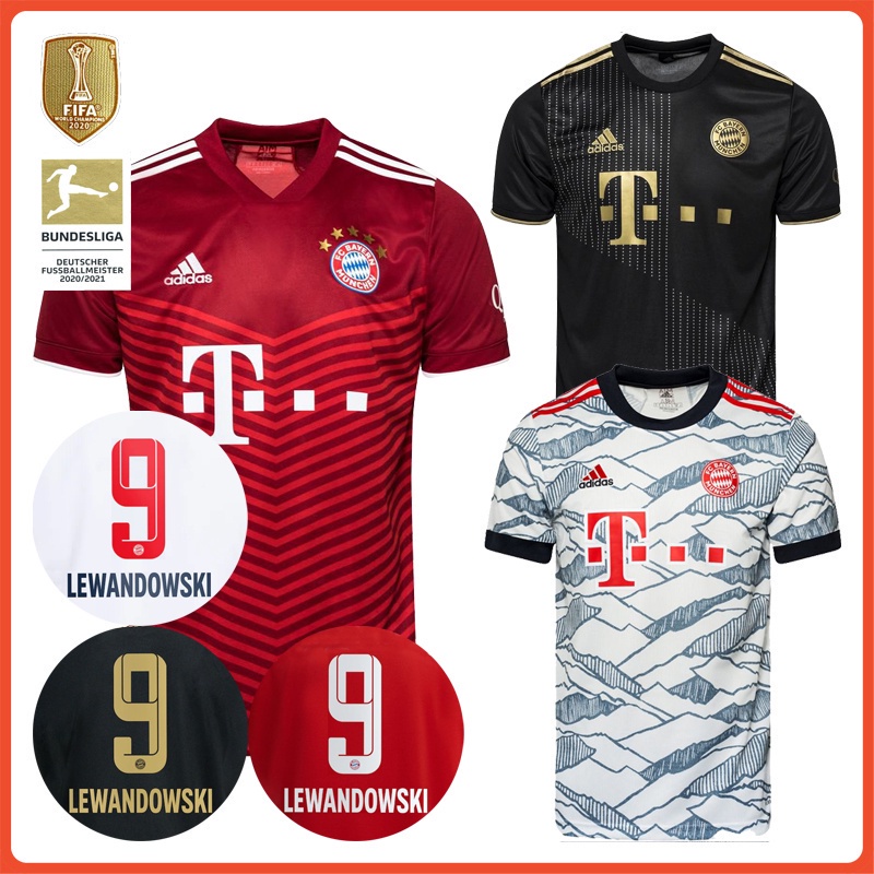21-22 Camisa De Futebol FC Bayern Munique Casa LEWANDWSKI 2021