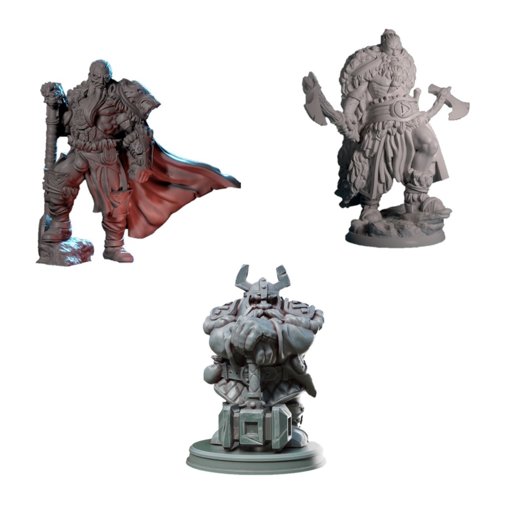 Miniaturas RPG Barbaro Viking berserker Anão D&D Dungeons and Dragons Boardgame Tabletop