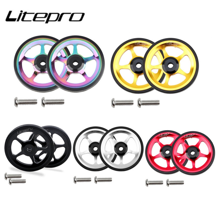 Litepro Bicicleta Roda Fácil Para Brompton Dobrável Portátil Rolamento Liga Alumínio Push