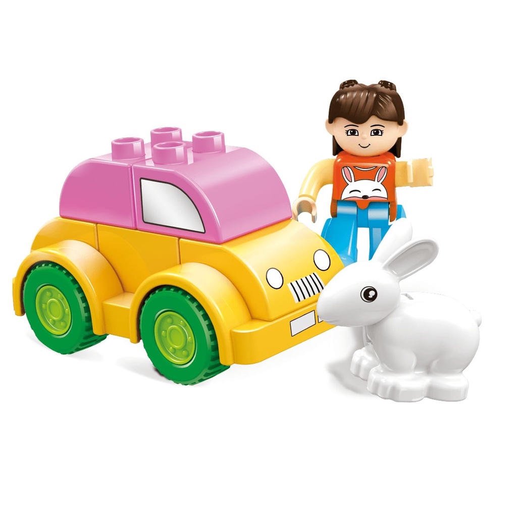 Blocos de Montar Animais Mega Compras Brinquedo Educativo Infantil, Construção Criativa Monta e Desmonta Colecionável