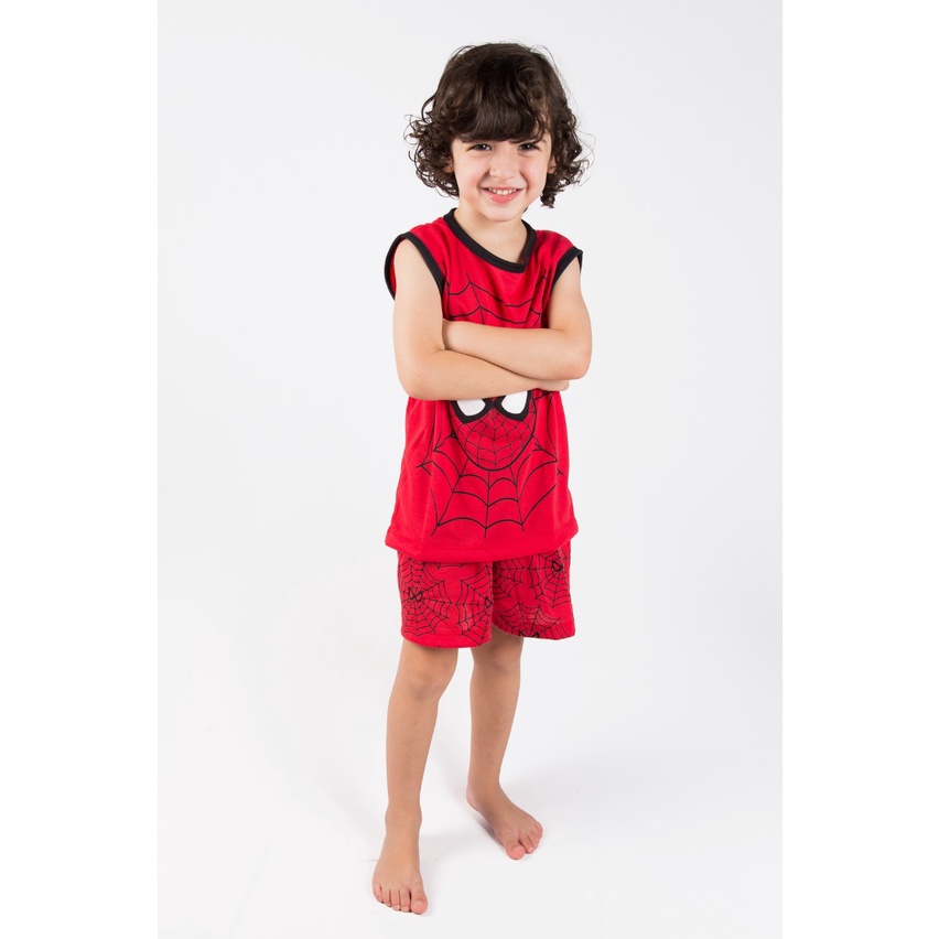 Pijama Infantil Homem Aranha/pijama Regata/pijama Meia Manga/conjunto Infantil Homem Aranha/spiderman