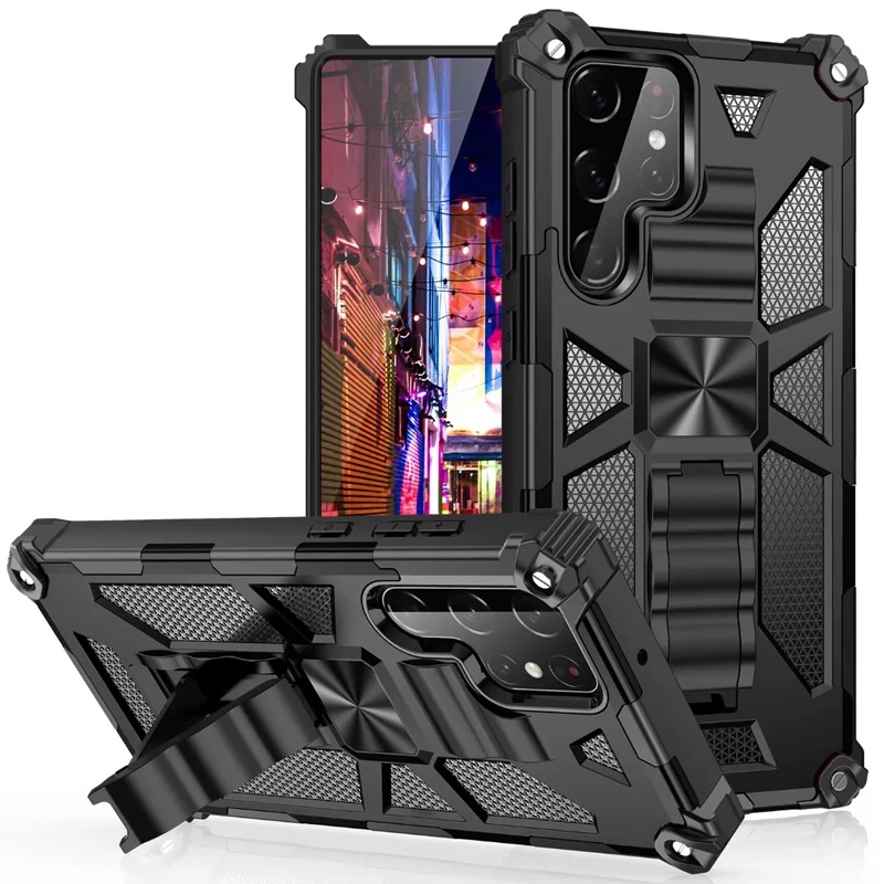Capa S26Ultra Para Samsung Galaxy S26 Ultra S26 + S25 S25 FE S24 S23 A54 A55 A56 A36 A26 A17 Armadura Suporte Anti-Queda