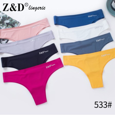 Kit 3 Calcinha Z&D Lingerie Corte a Laser Sem Costura Tradicional Tanga ou Fio Poliamida Conforto Não Marca