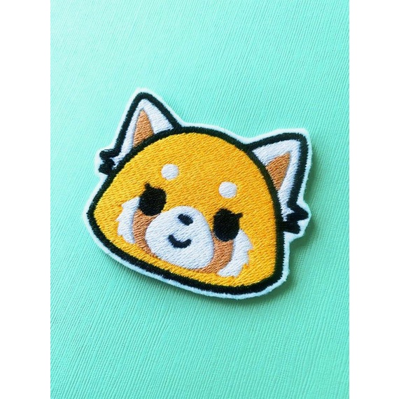 Patch Aggretsuko panda red sanrio bordado termocolante