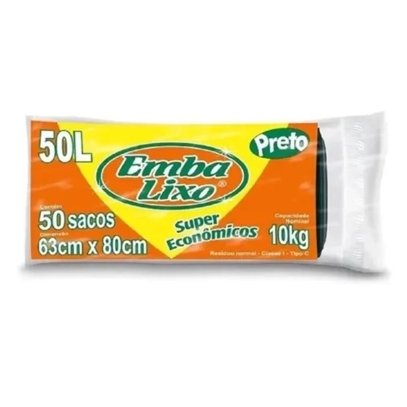 Saco De Lixo Embalixo 50 Litros Super Econômico 50 Unidades