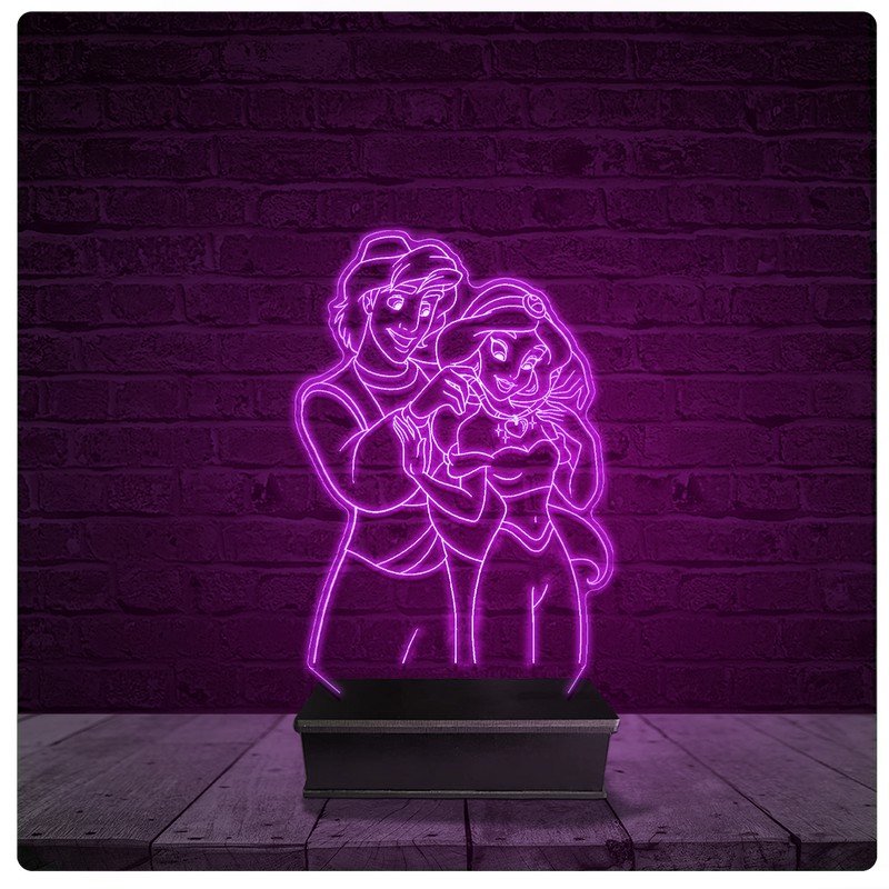 Luminária e Abajur Acrílico Led - Jasmine e Aladdin