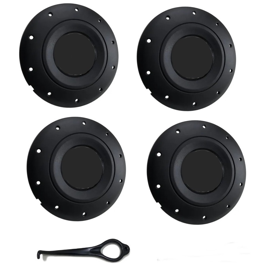 Jogo Calota Centro + chave p/ Roda Ferro 4 Furos mod Amarok Aro 13 14 15 - 4x100 VW, Fiat, GM, Renault sem adesivo