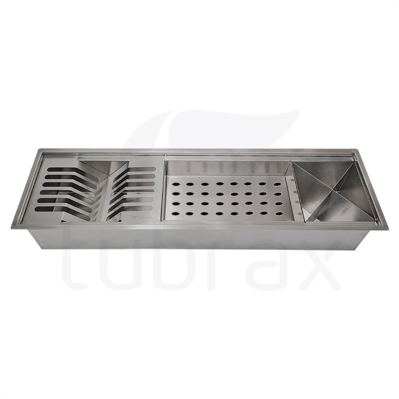 Calha Canal Organizador Cozinha Escorredor Inox 304 Úmida 3 módulos -Tubrax - Home & Living