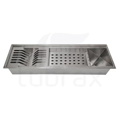 Calha Canal Organizador Cozinha Escorredor Inox 304 Úmida 3 módulos -Tubrax