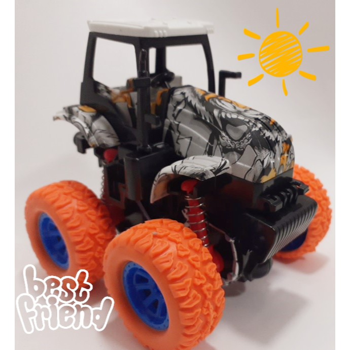 Trator a fricção Farmer Car 4x4 (LARANJA) Carrinho Menino