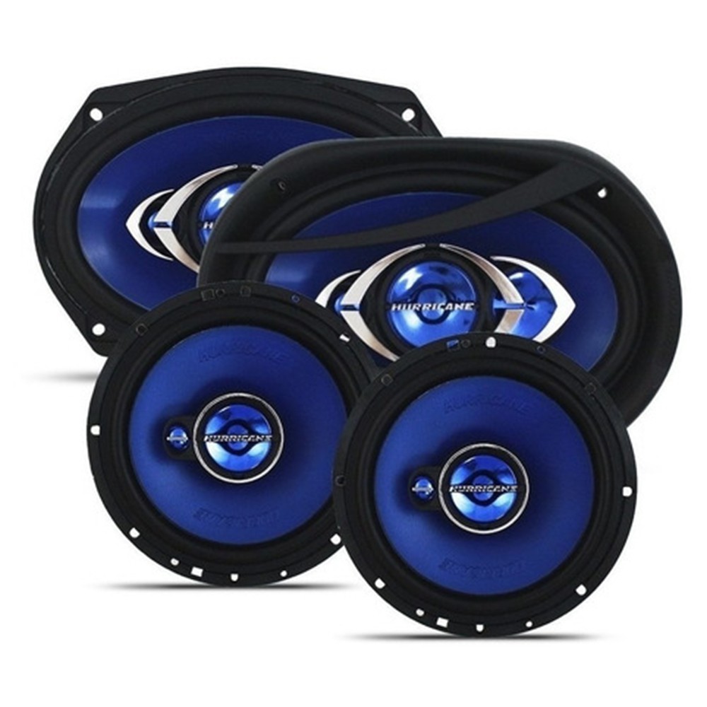 Kit Prático Alto Falante Hurricane 6 + 6x9 Polegadas 280wrms Som Automotivo p/ Carro - Spare Parts and Accessories for Vehicles