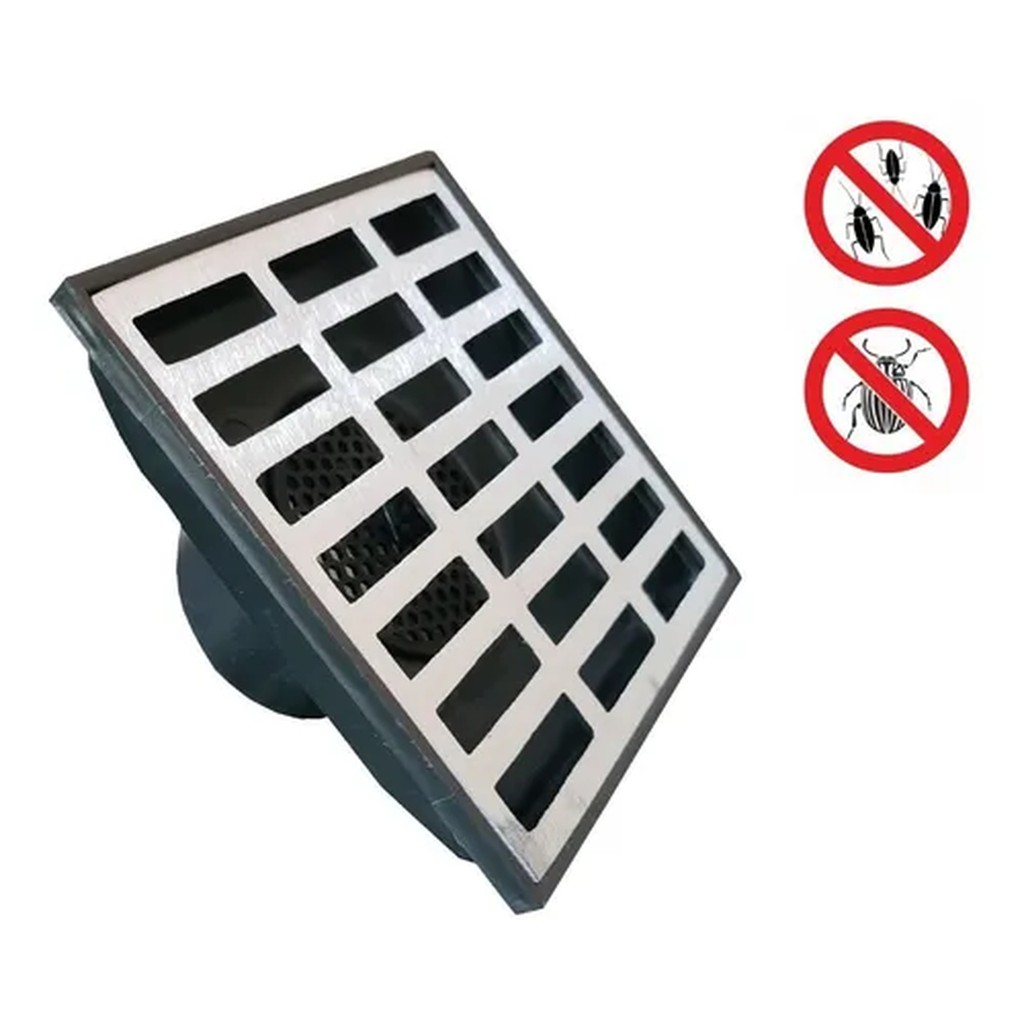 Ralo Grelha Pluvial 20x20 + Coletora + Tela Anti Inseto
