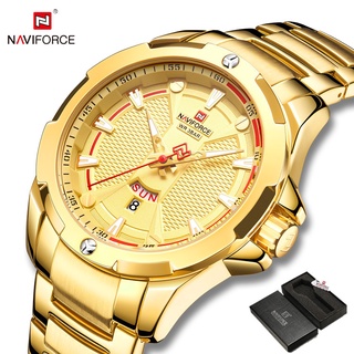 Naviforce 9161 Moda Relógios De Ouro Dos Homens De Luxo Pulso De Quartzo Esporte Casual Wateproof Relógio 2021 em Oferta na Shopee