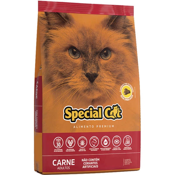 Ração Special Cat Premium Carne para Gatos Adultos 10KG PCT