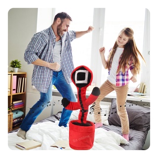 Cacto Dançante Falante Repete Fala Toca 120 Músicas com Luz Led Brinquedo Pelúcia Infantil Recarregável USB