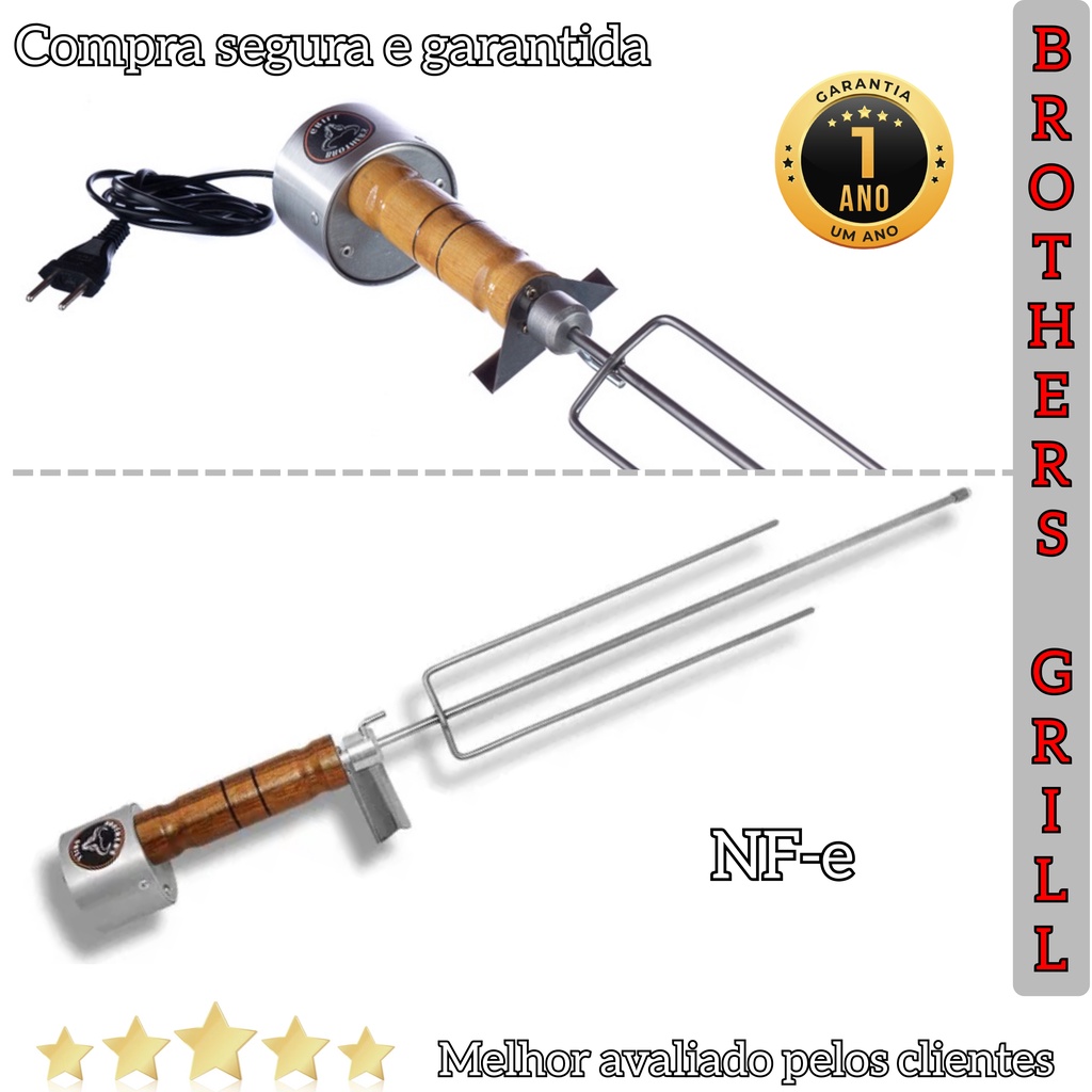 Espeto Giratório Elétrico BROTHER´S GRILL Espeto para Churrasco.