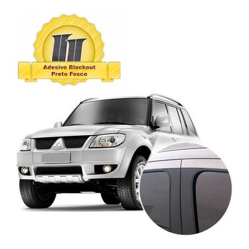 Adesivo Blackout Coluna Porta Preto Fosco Poroso Pajero Tr4