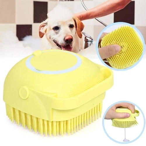 Esponja reservatorio shampoo Lava Pelo Pet Escova Banho Cachorro Gato