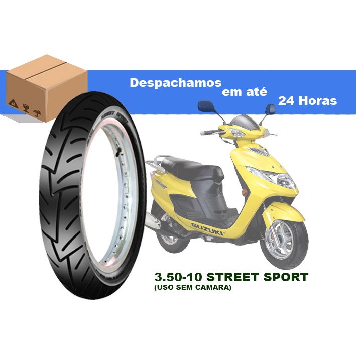 Pneu Traseiro Burgman Lindy Lead Smart Aro 10 Maggion 350-10 Street Sport