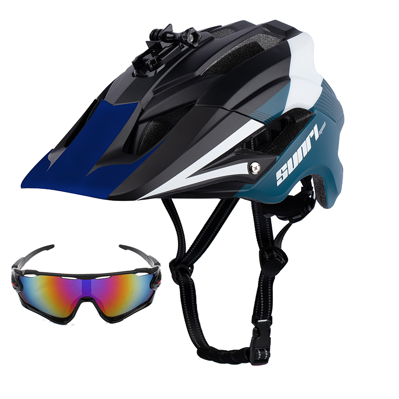 Capacete ultraleve para bicicleta com óculos de sol