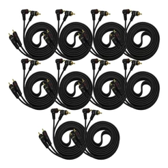 Kit 10 Cabos Rca Som 1 Metro Preto Flexivel Atacado