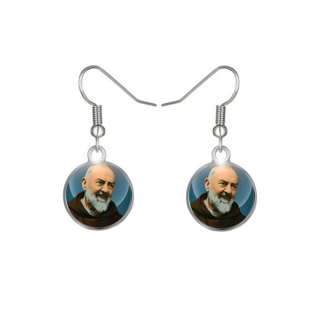 Par de Brincos Padre Pio São Pio de Pietrelcina ICAR