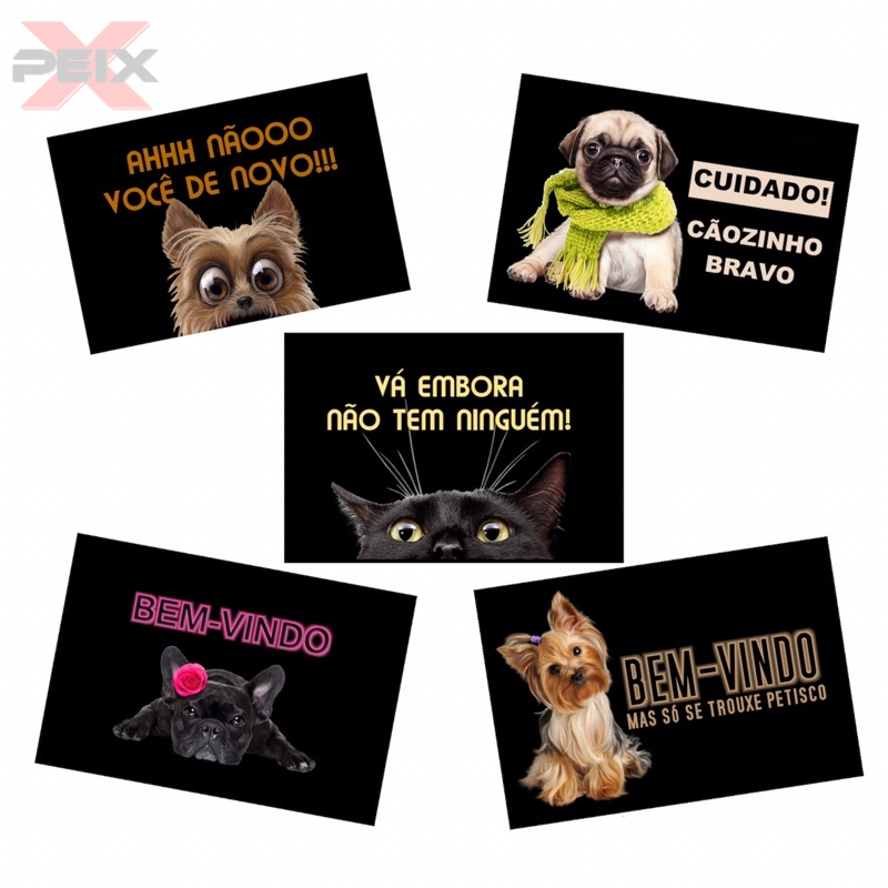 Tapete capacho Pet Cachorro Pug Buldog Yorkshire Gato ChowChow Spitz Lulu da Pomerânia Border