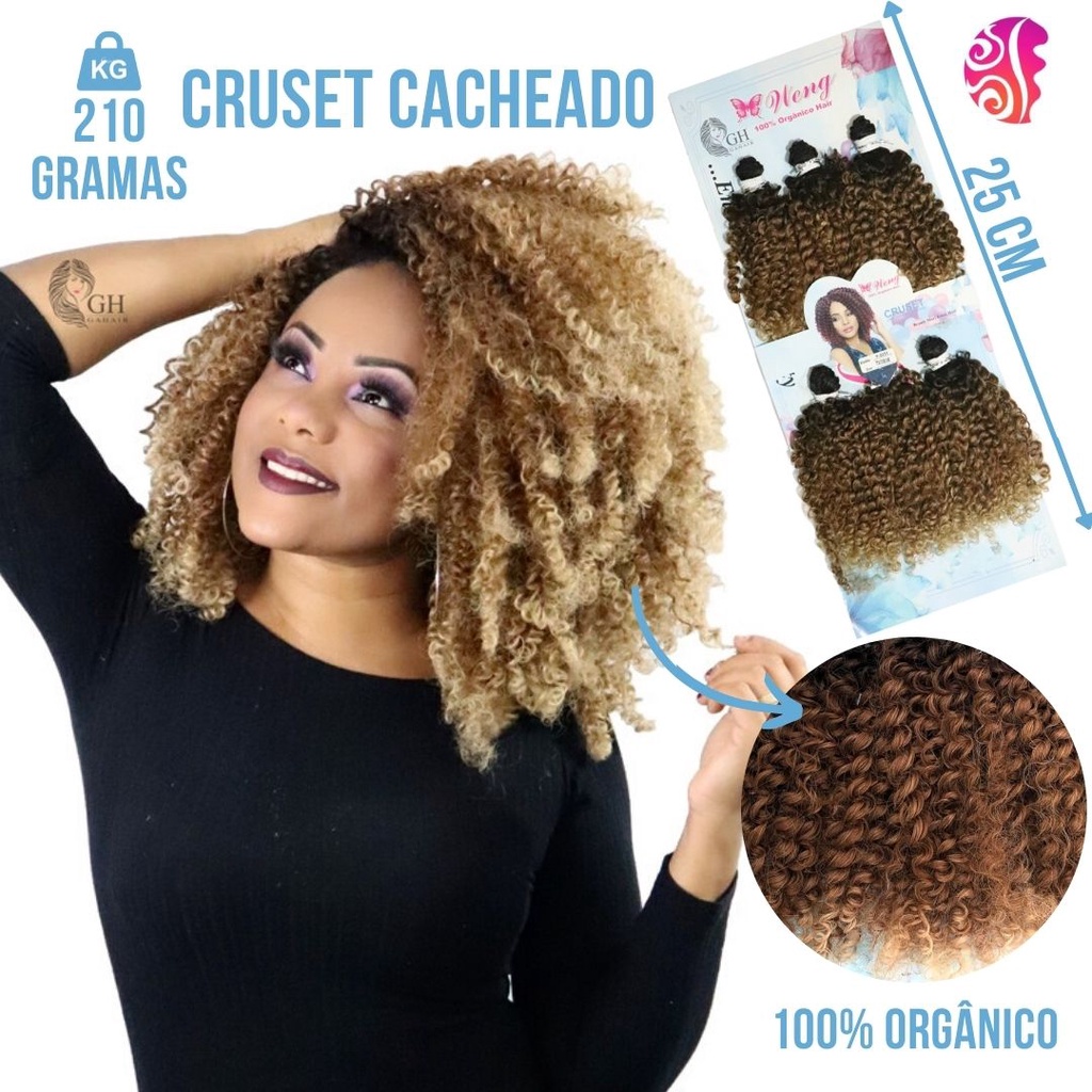 Cabelo Orgânico Weng Cacheado Afro - Kit Com 6 Telas Reforçadas - Macio -  Para Mega Hair +Agulha | Shopee Brasil