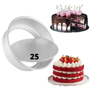 Forma Redonda Alta 25x10 Fundo Removível Falso Assadeira Bolo Resistente Conzinha em Oferta na Shopee