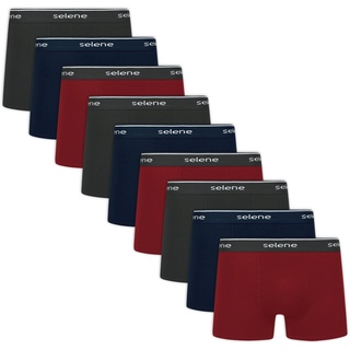 Kit com 9 Cuecas Boxer Box Plus Size Reforçada Algodão Selene