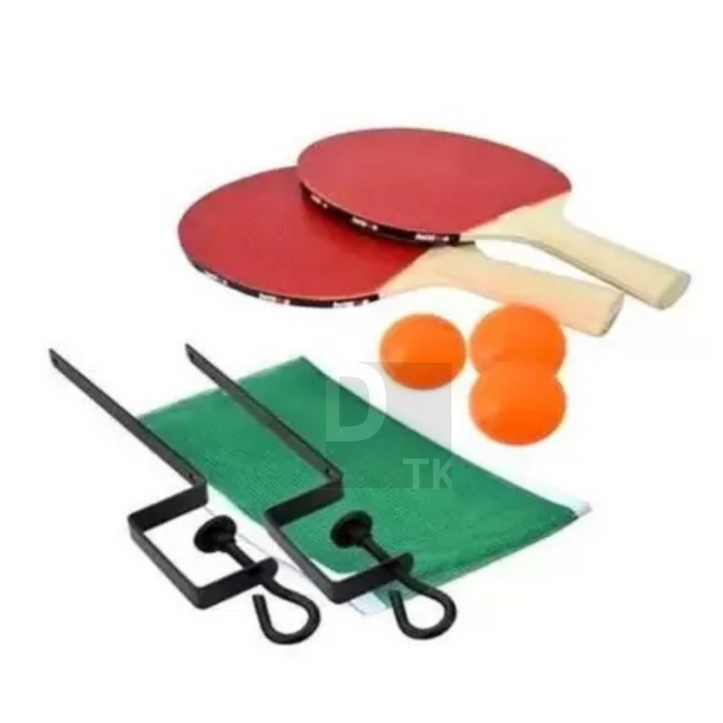 Kit 2 Raquetes Com Rede e 3 Bolinhas de Tenis De Mesa Ping Pong Lisa Rede