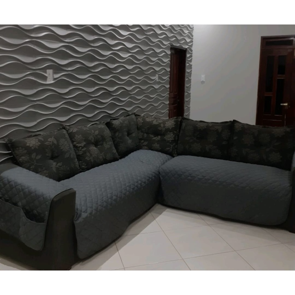 Protetor de sofá de canto somente assento sob medidas Promoção | Shopee  Brasil