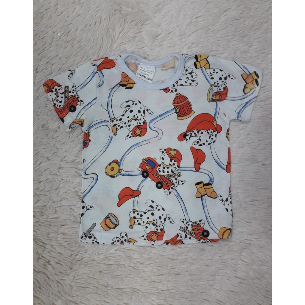Camisa Manga Curta Infantil Estampada Unissex Cachorrinho Bombeiro. Conheçam nossas camisas By Lelekes!