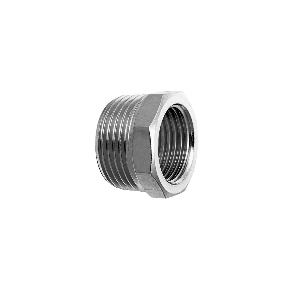 Bucha Reducao Toda Em Metal Cromado 3/4 X 1/2 Curta 1,9 Cm
