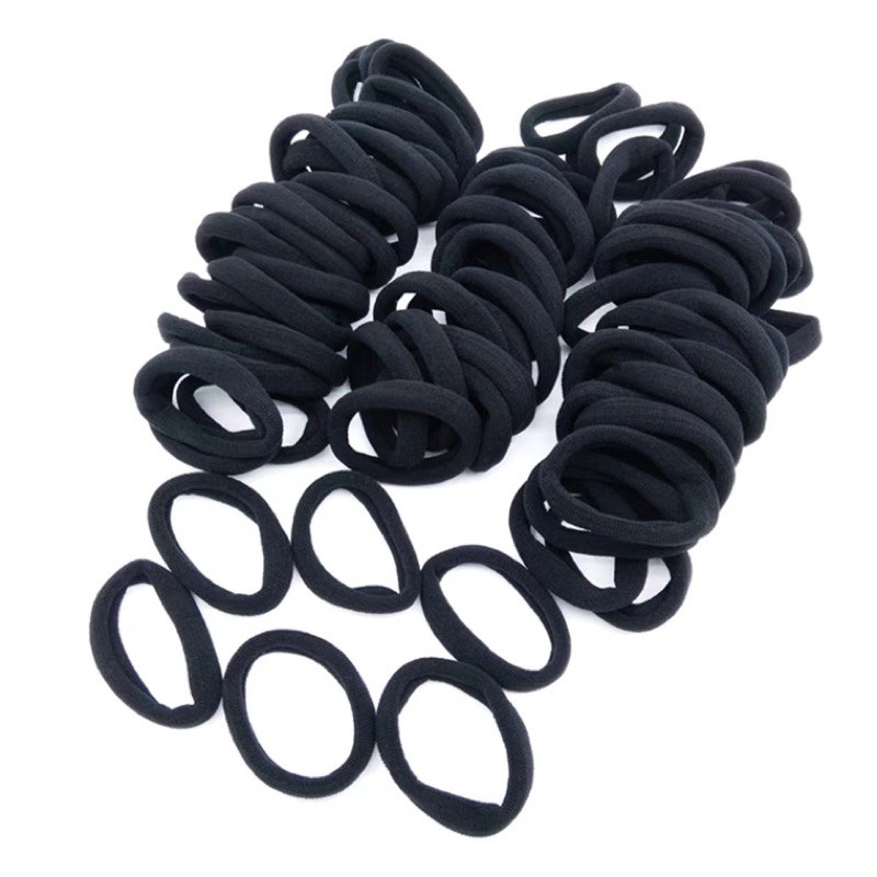 kit 36/72 xuxinha meia de elásticos para ferramentas de cabeleireiro na cor preta xuxinha meia