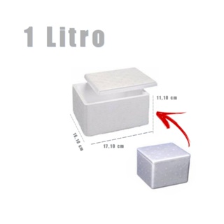 1un caixa térmica de isopor 1 litro / Kg em Oferta na Shopee