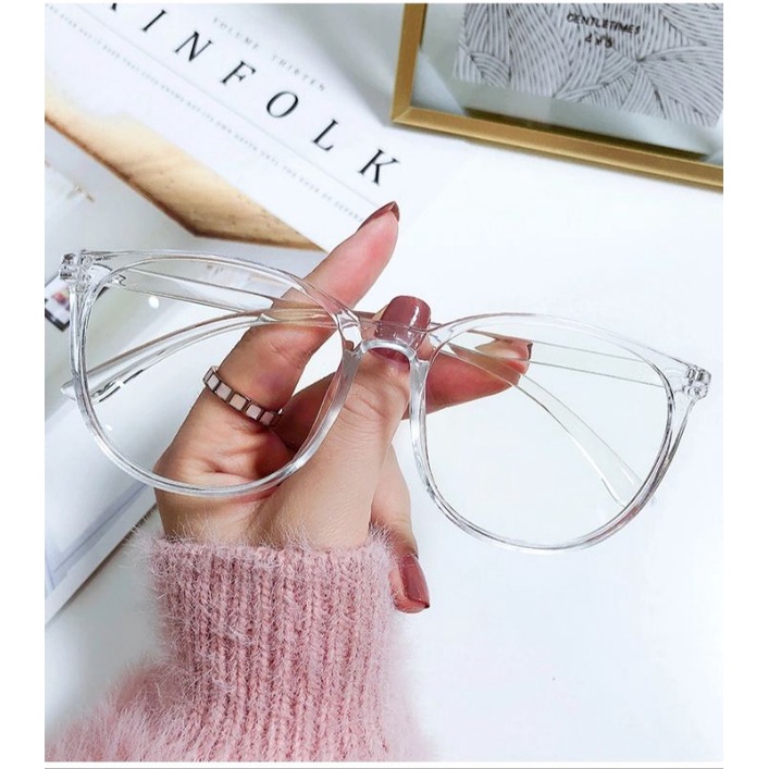 óculos feminino transparente armação anti luz azul sem grau em Oferta na Shopee