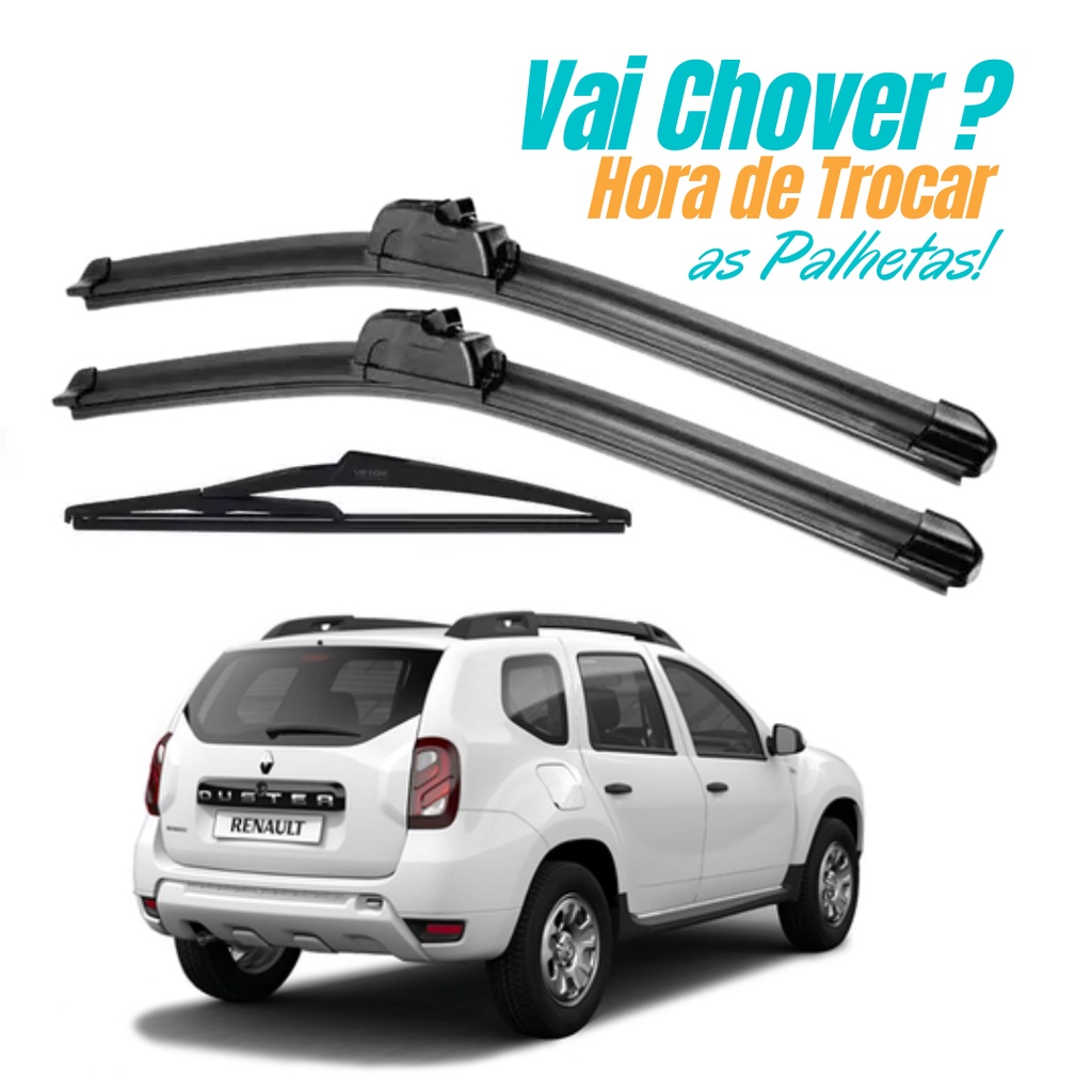Kit de Palheta Limpador Parabrisa Dianteiro + Traseiro Duster 2012 2013 2014 2015 2016 a 2020 em Oferta na Shopee