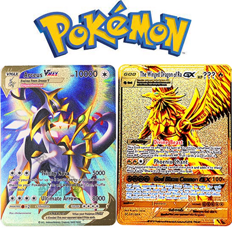 Carta Pokemon Charizard VMAX Metal Dourada Carta Pokémon De Metal Charizard  Dourado Ouro